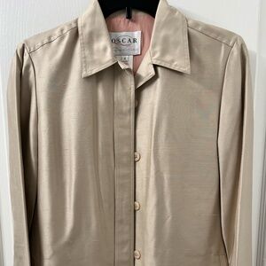 Oscar de la Renta Cream Silk Jacket